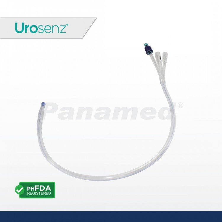 Urosenz Silicone Foley Catheter, 3-Way, (Sold by box of 10s)